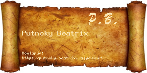 Putnoky Beatrix névjegykártya